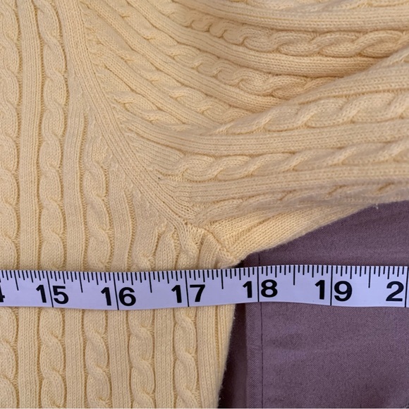 IZOD -FLEX. Canary yellow cable knit sweater w/90th PGA championship log… - Picture 12 of 12